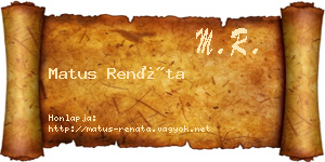 Matus Renáta névjegykártya